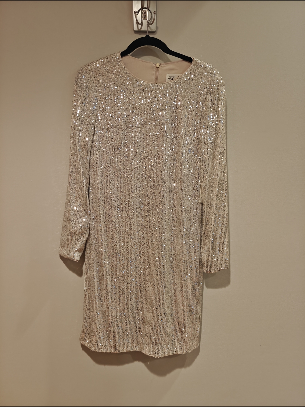 Eliza J Champagne Sequin Mini Dress